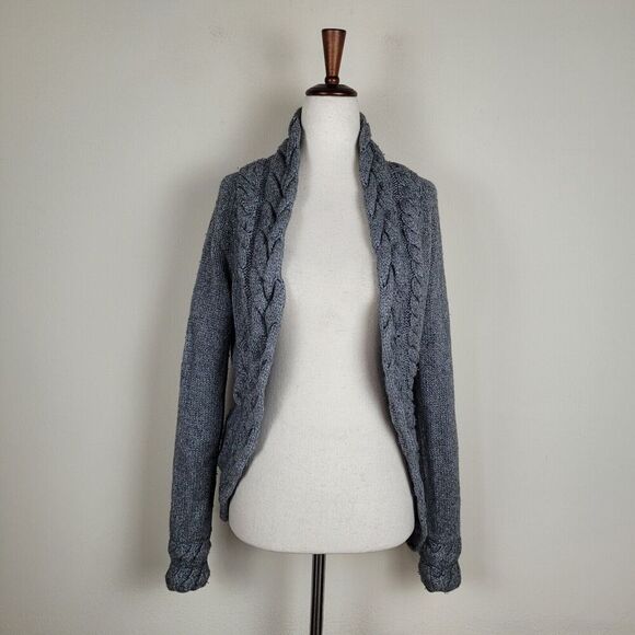 Banana Republic Sweater Womens Small Gray Cable Knit Open Wool Cashmere Blend - Picture 1 of 9